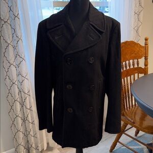 Vintage authentic US Naval men’s pea coat 100% wool double breasted nautical